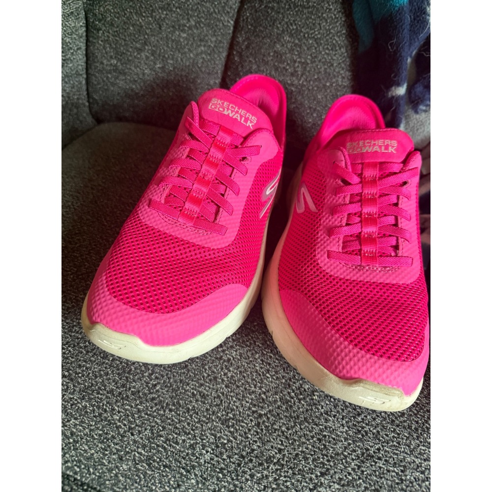 Skechers GO WALK Slip-ins Women 8.5 Hot Pink Sneakers 124836 HPK